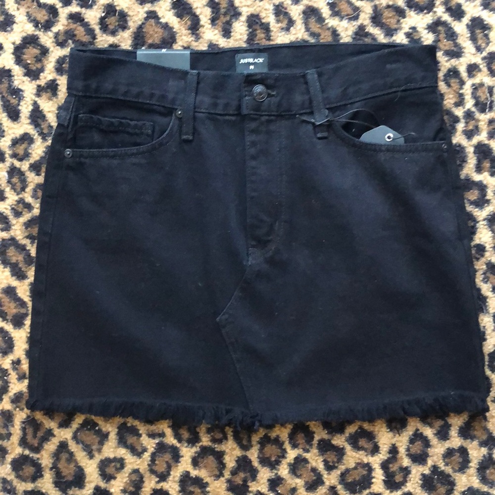 Just black black jean skirt